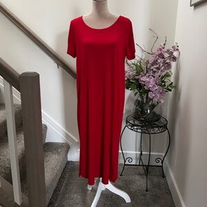 J. Jill Wearever Collection red maxi dress